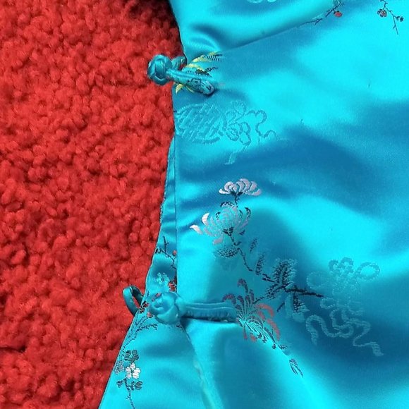 RARE vintage 60s Chinese silk padded baby dress NWOT - Picture 6 of 10